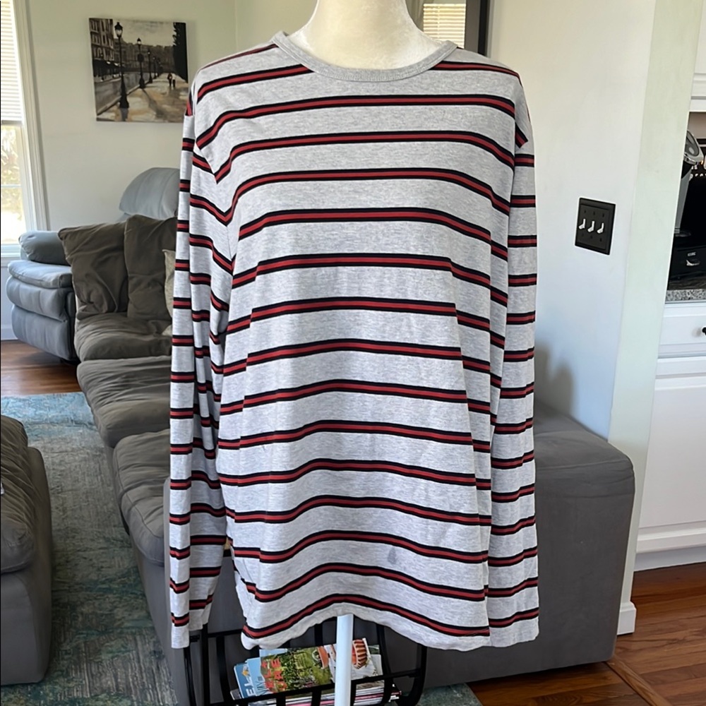 Frame Denim Red and Black Long Sleeve Tee